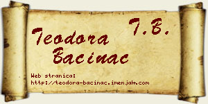Teodora Baćinac vizit kartica